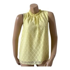 BANANA REPUBLIC Womens Size Small Yellow Sleeveless Lined High Neck Shirt Top